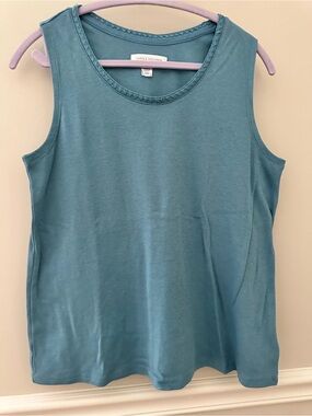 Carole Hochman Teal Scoop Neck Tank Top Medium